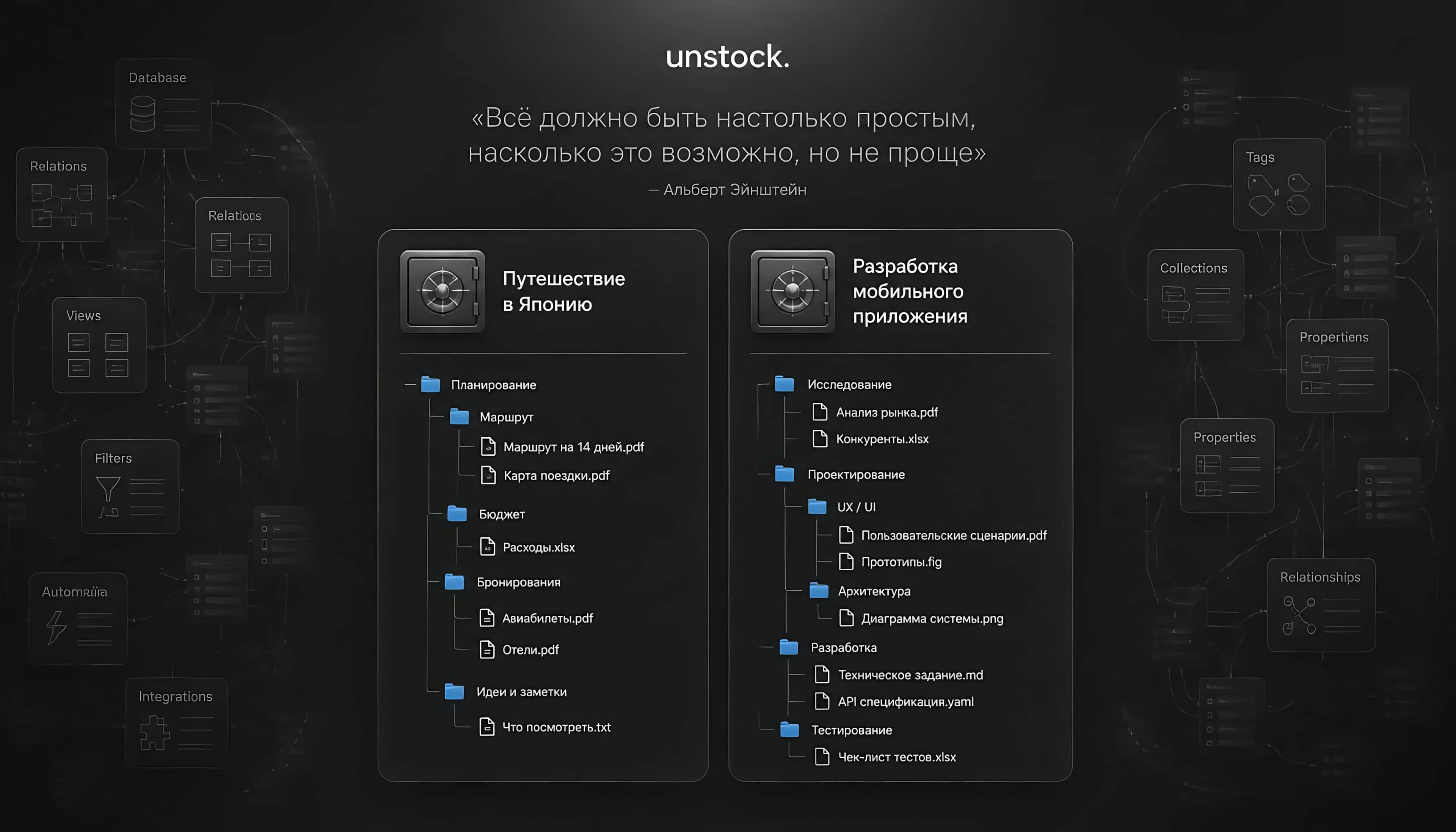 Пример структурирование через хранилища